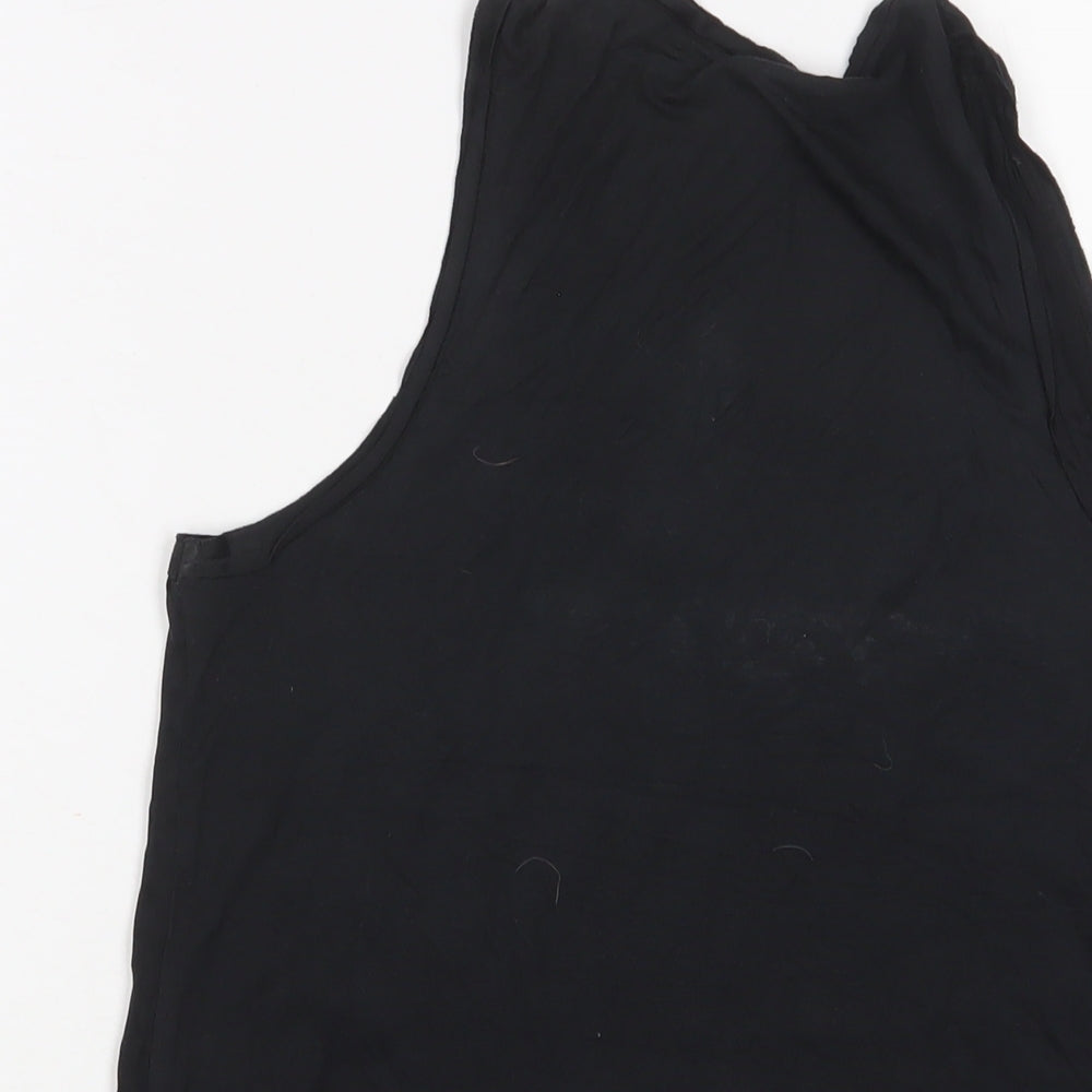 Reiss Womens Black Silk Basic Tank Size M Collared