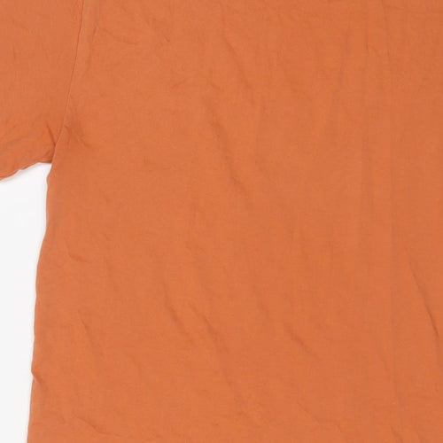 NEXT Girls Orange Cotton T-Shirt Dress Size 10 Years Crew Neck Pullover