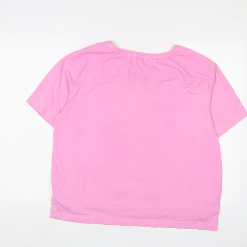 NEXT Womens Pink Cotton Basic T-Shirt Size 18 Crew Neck