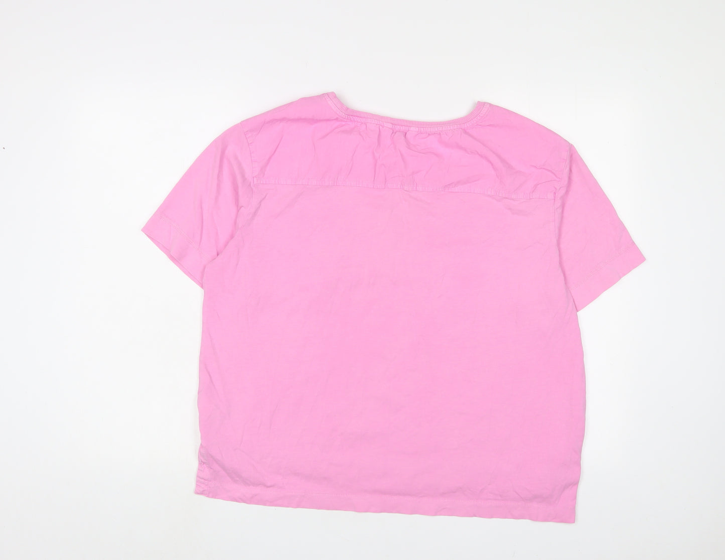 NEXT Womens Pink Cotton Basic T-Shirt Size 18 Crew Neck