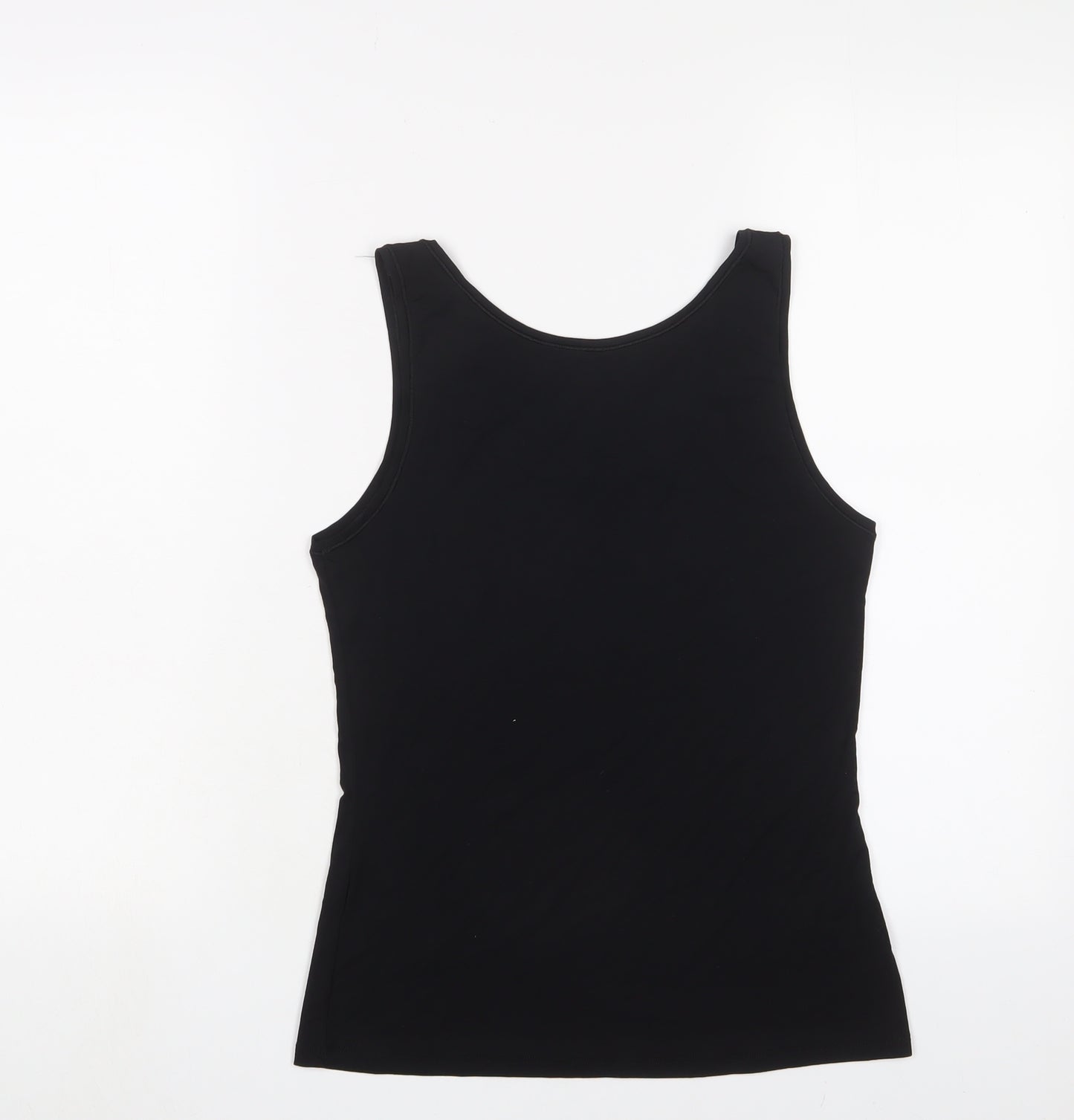 Marks and Spencer Womens Black Modal Basic Tank Size 10 Scoop Neck