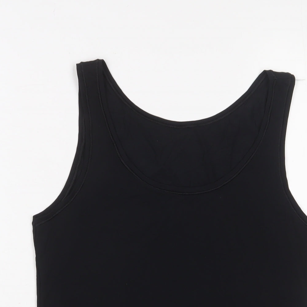 Marks and Spencer Womens Black Modal Basic Tank Size 10 Scoop Neck