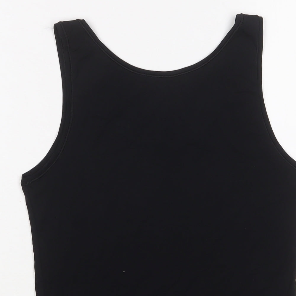 Marks and Spencer Womens Black Modal Basic Tank Size 10 Scoop Neck