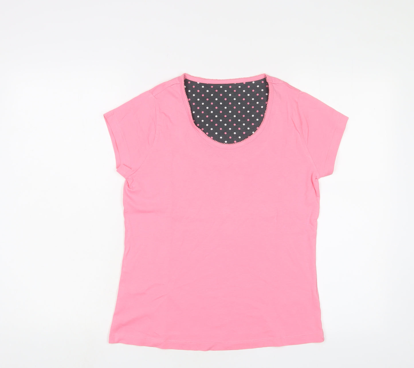 Marks and Spencer Womens Pink Solid Cotton Top Pyjama Top Size 6