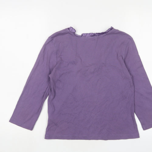 Marks and Spencer Womens Purple Cotton Basic T-Shirt Size 12 Scoop Neck