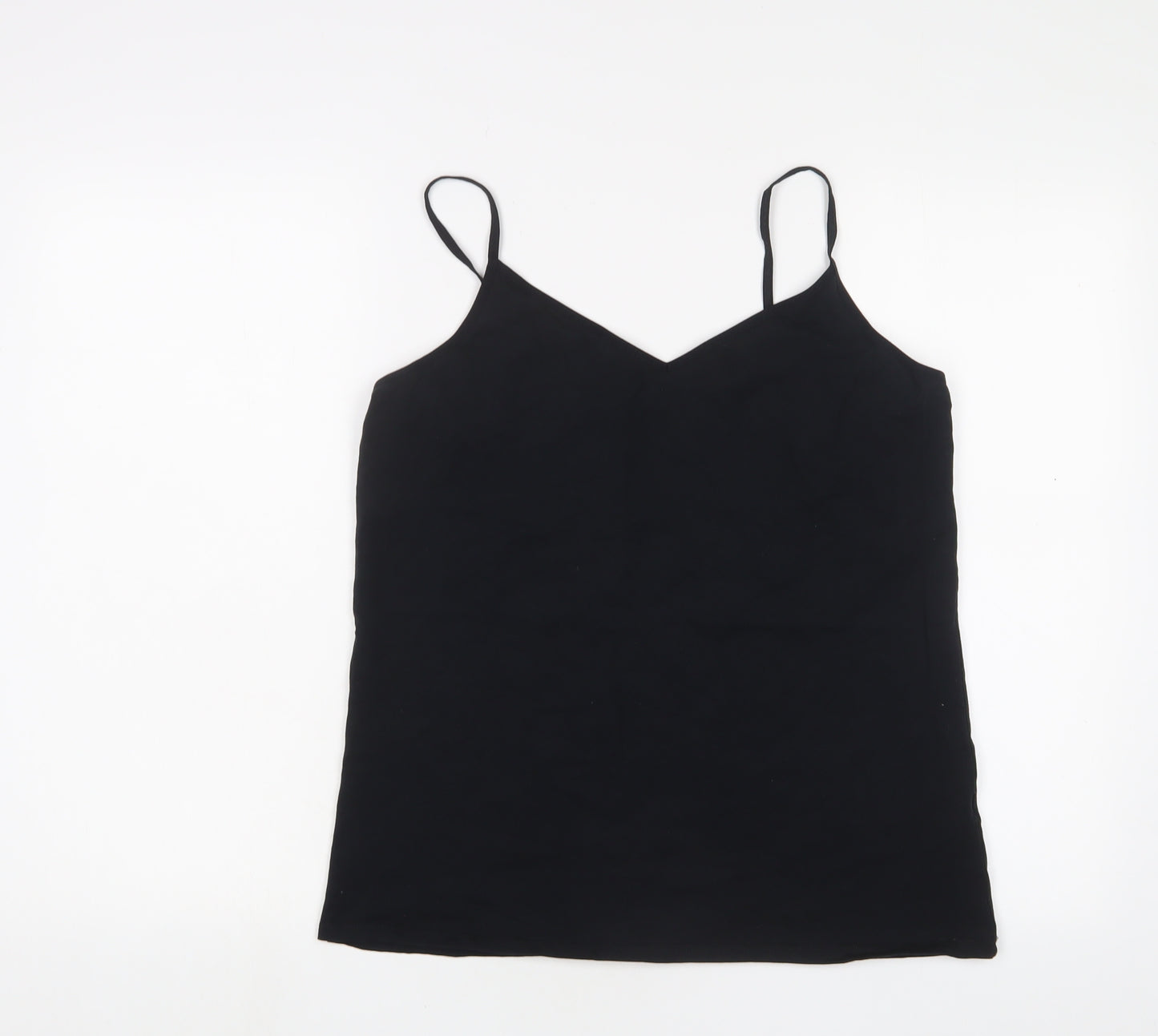 Marks and Spencer Womens Black Cotton Camisole Tank Size 20 V-Neck