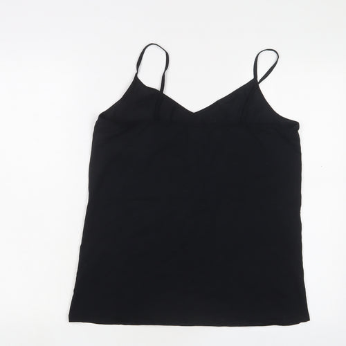 Marks and Spencer Womens Black Cotton Camisole Tank Size 20 V-Neck