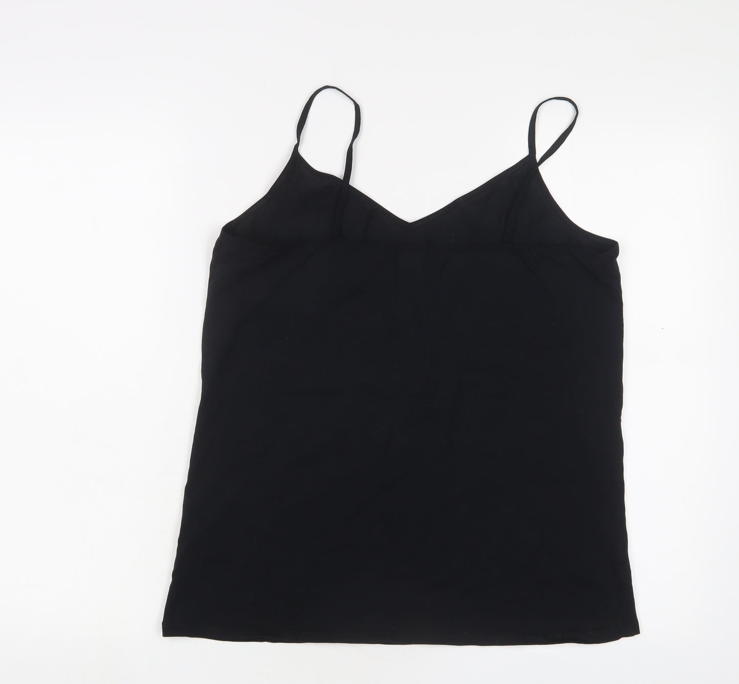 Marks and Spencer Womens Black Cotton Camisole Tank Size 20 V-Neck