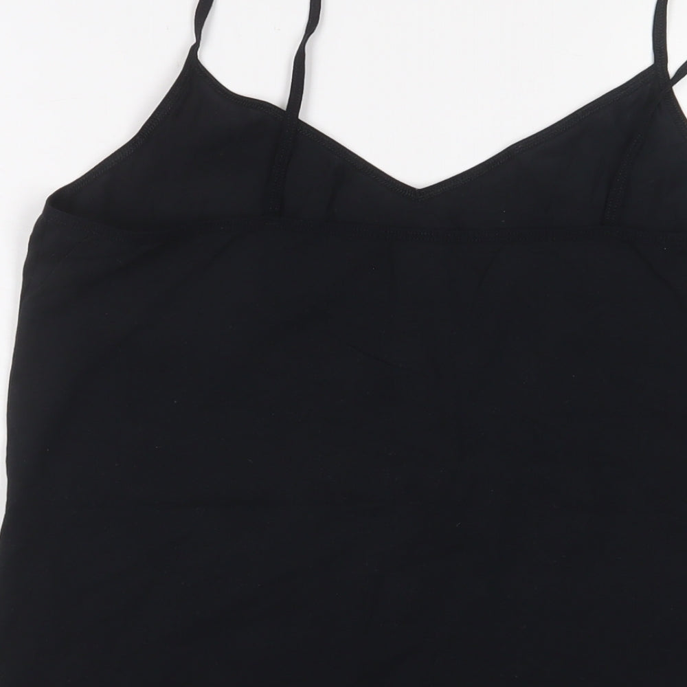 Marks and Spencer Womens Black Cotton Camisole Tank Size 20 V-Neck