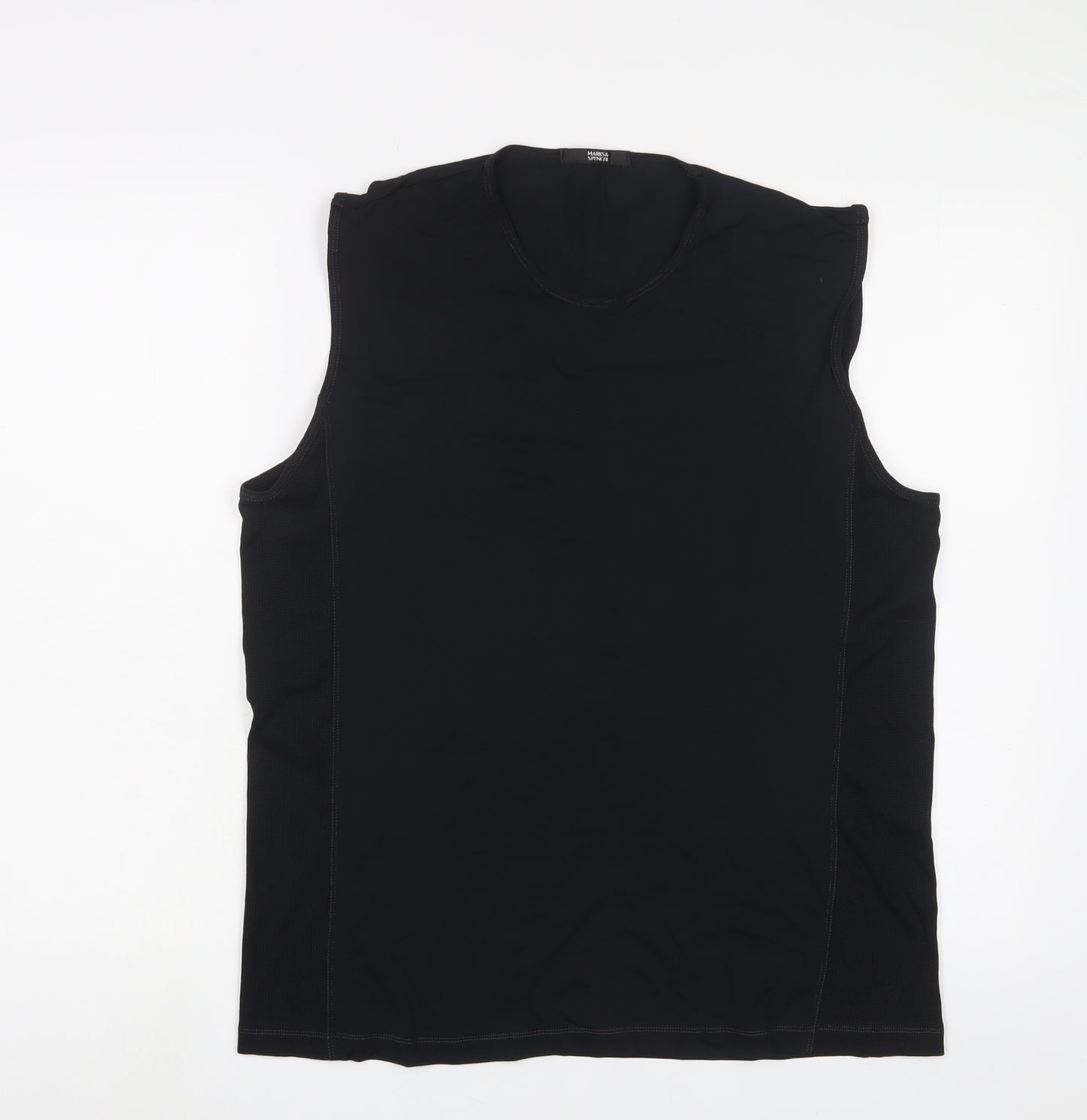 Marks and Spencer Womens Black Polyamide Basic Tank Size XL Crew Neck