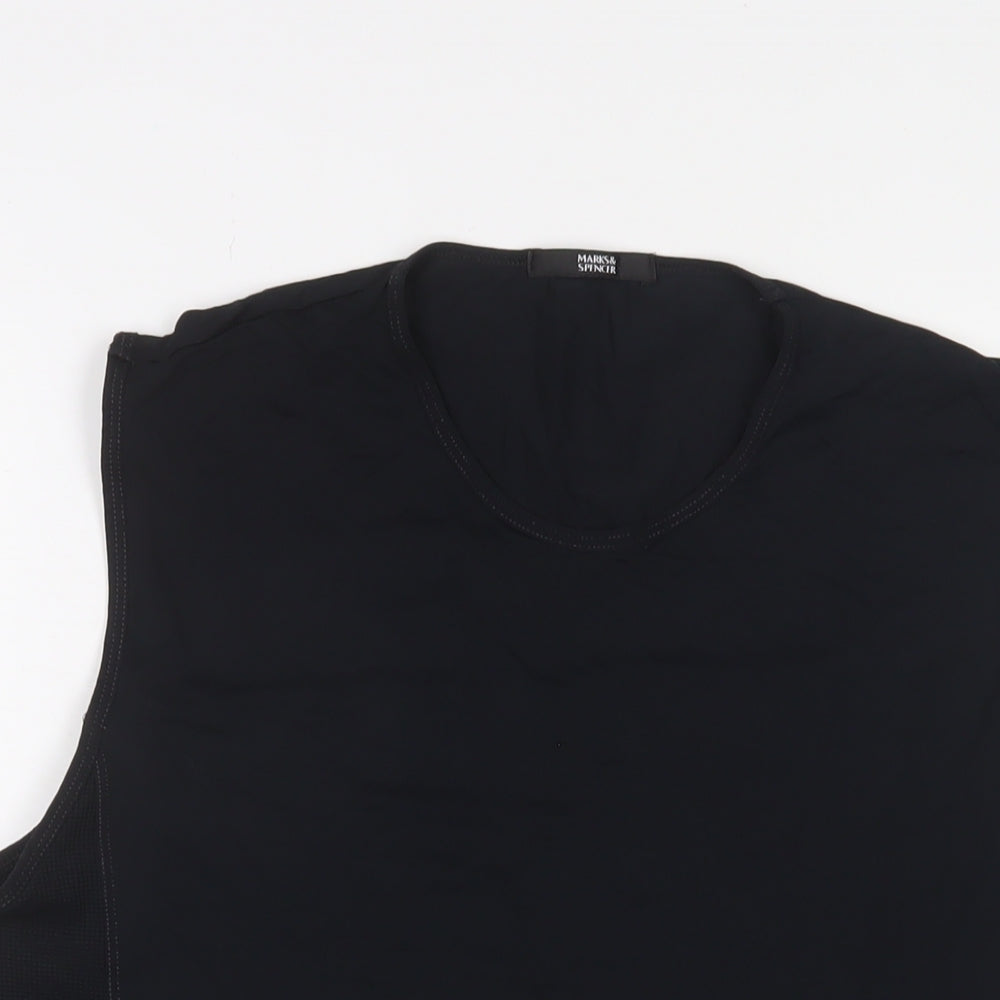 Marks and Spencer Womens Black Polyamide Basic Tank Size XL Crew Neck