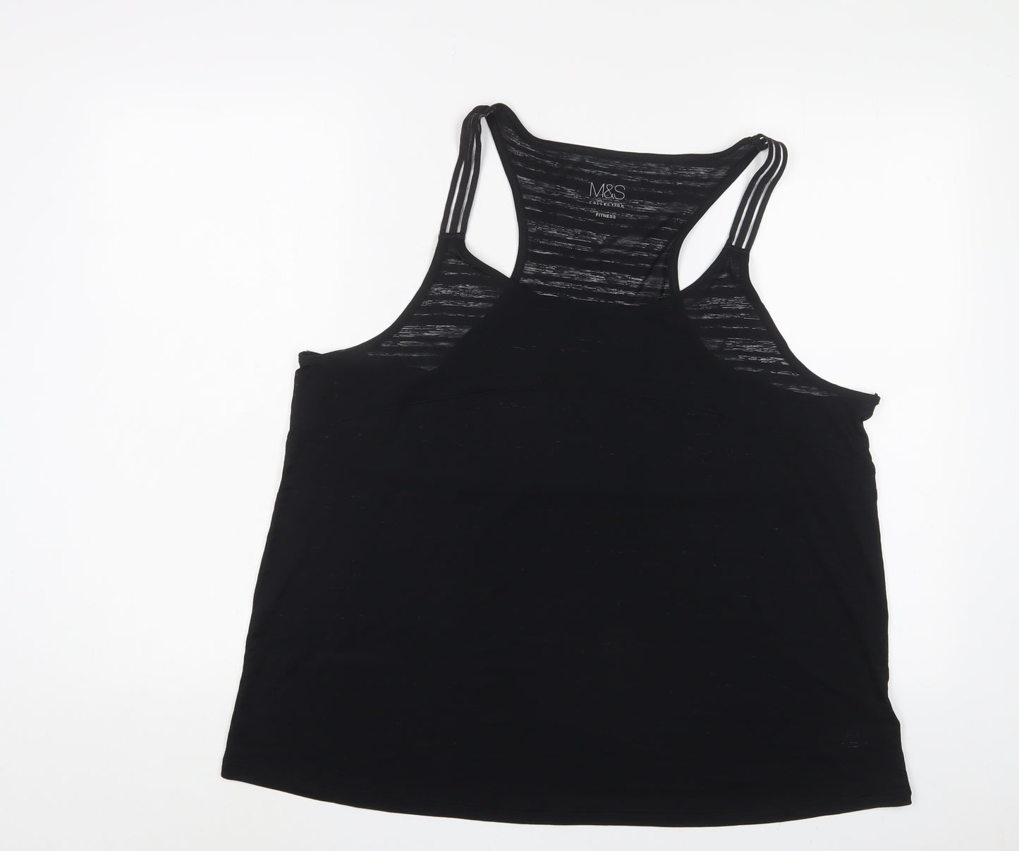 Marks and Spencer Womens Black Polyester Basic Tank Size 20 Scoop Neck Pullover