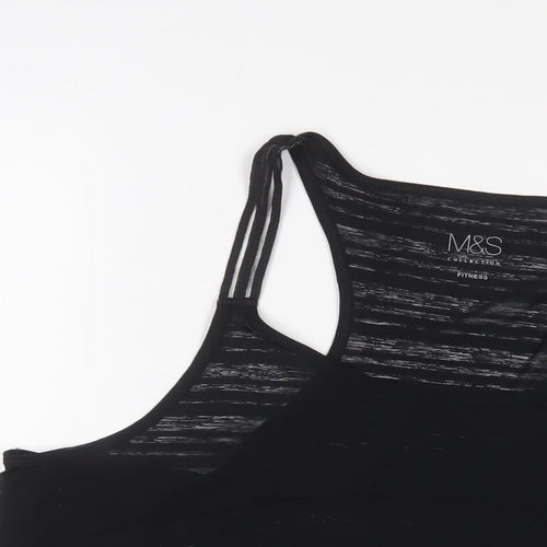 Marks and Spencer Womens Black Polyester Basic Tank Size 20 Scoop Neck Pullover