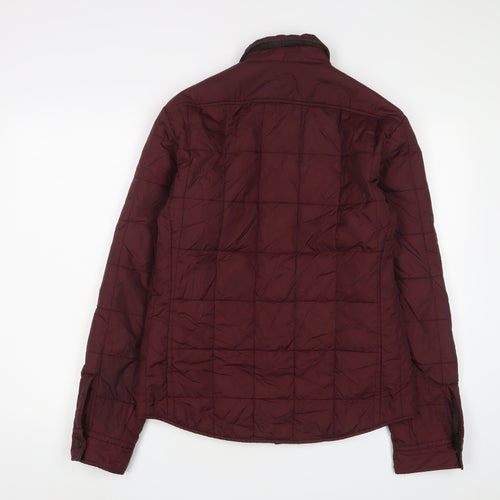 Uniqlo Mens Red Quilted Jacket Size S Snap