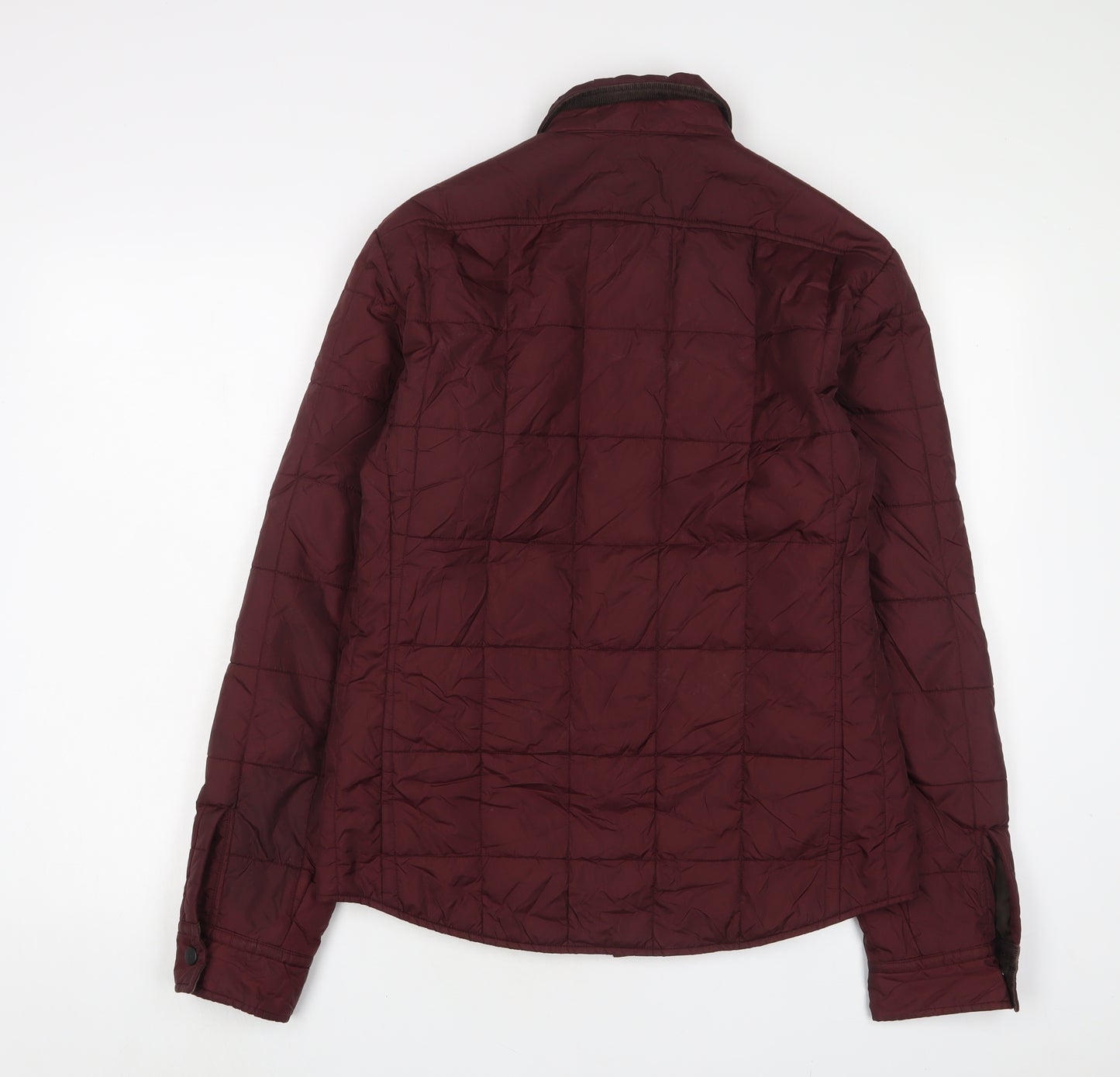 Uniqlo Mens Red Quilted Jacket Size S Snap