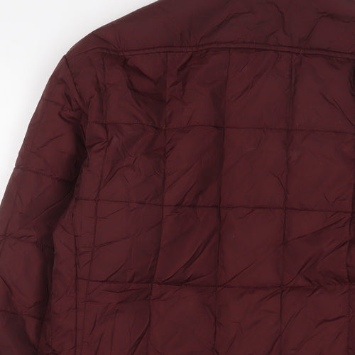 Uniqlo Mens Red Quilted Jacket Size S Snap