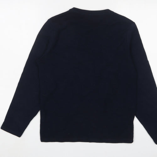 Zara Mens Blue Cotton Pullover Sweatshirt Size S