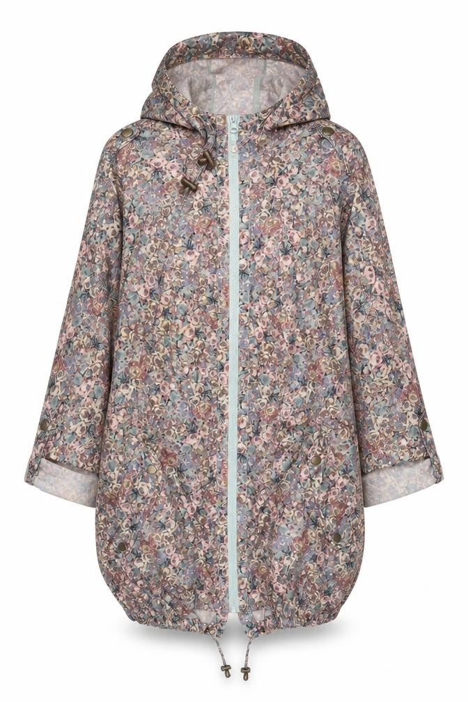 Front view of New Look women’s multicoloured floral jacket, size UK 12, zip