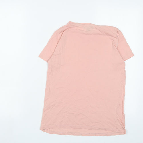 New Look Womens Pink Cotton Basic T-Shirt Size 8 Crew Neck - New York