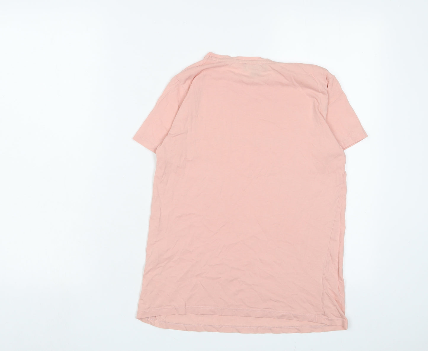 New Look Womens Pink Cotton Basic T-Shirt Size 8 Crew Neck - New York