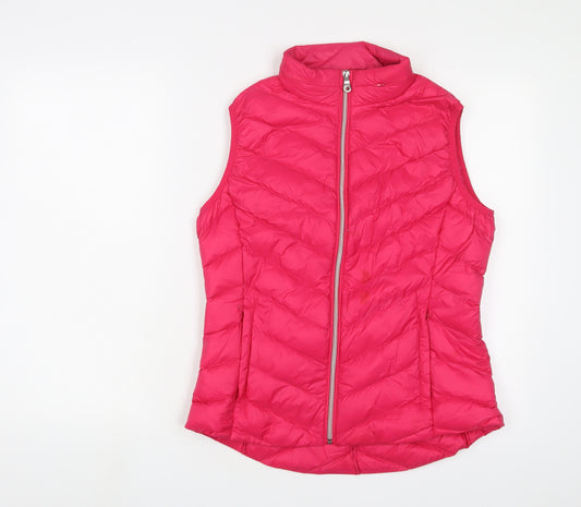 Marks and Spencer Womens Pink Gilet Jacket Size 10 Zip