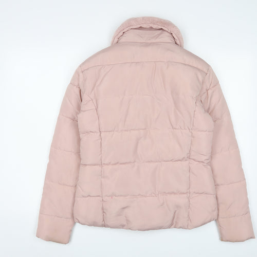 Dorothy Perkins Womens Pink Quilted Coat Size 8 Zip