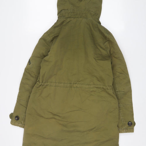 Topshop Womens Green Parka Coat Size 8 Zip