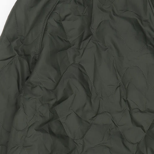 GOODMOVE Womens Green Quilted Coat Size 6 Zip