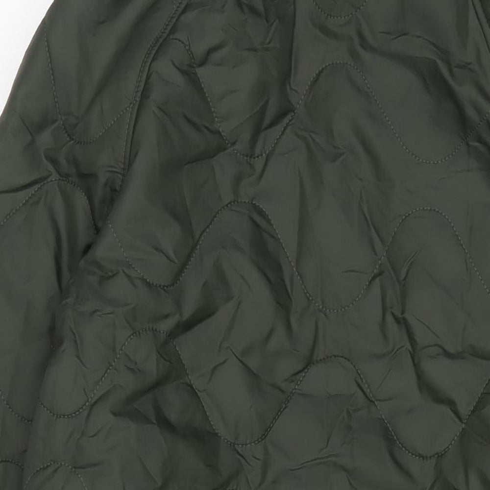 GOODMOVE Womens Green Quilted Coat Size 6 Zip