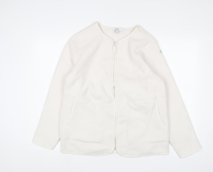 Marks and Spencer Womens White Jacket Size M Zip