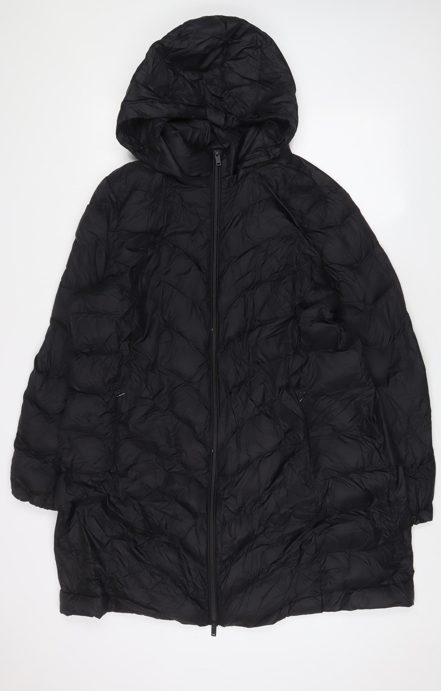 Marks and Spencer Womens Black Quilted Coat Size 20 Zip