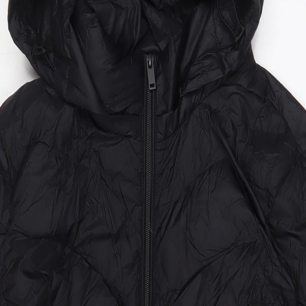 Marks and Spencer Womens Black Quilted Coat Size 20 Zip