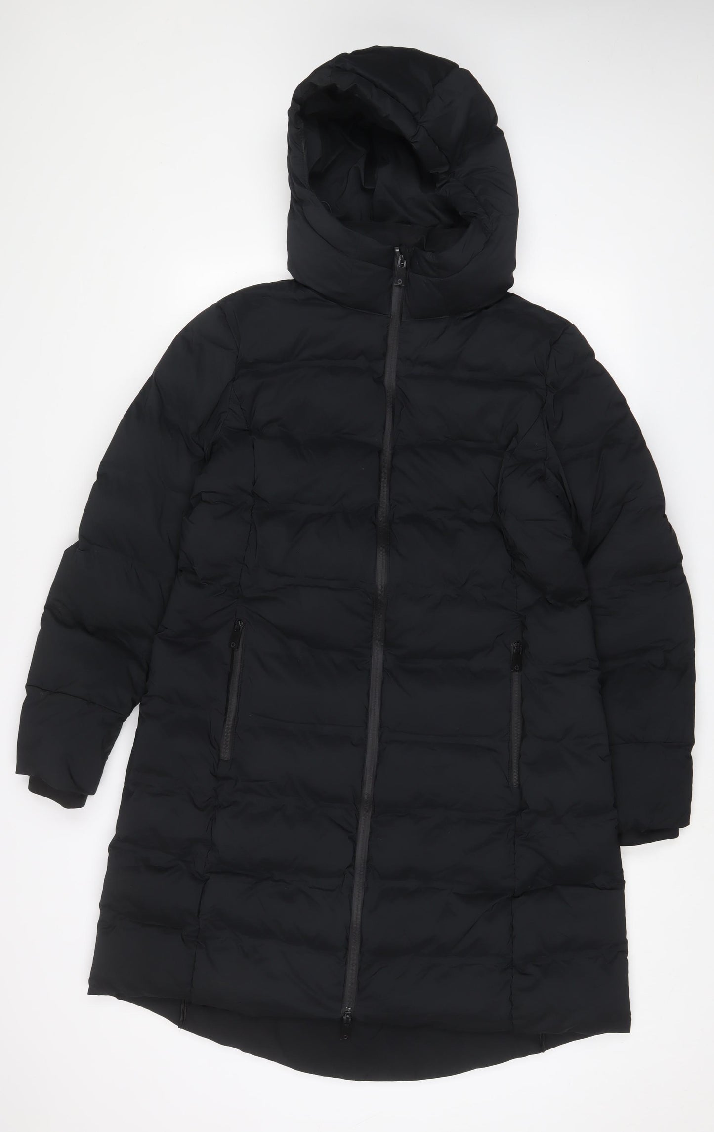 GOODMOVE Womens Black Quilted Coat Size 14 Zip