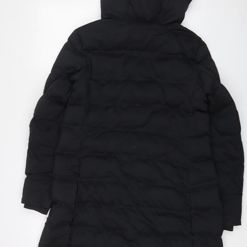 GOODMOVE Womens Black Quilted Coat Size 14 Zip