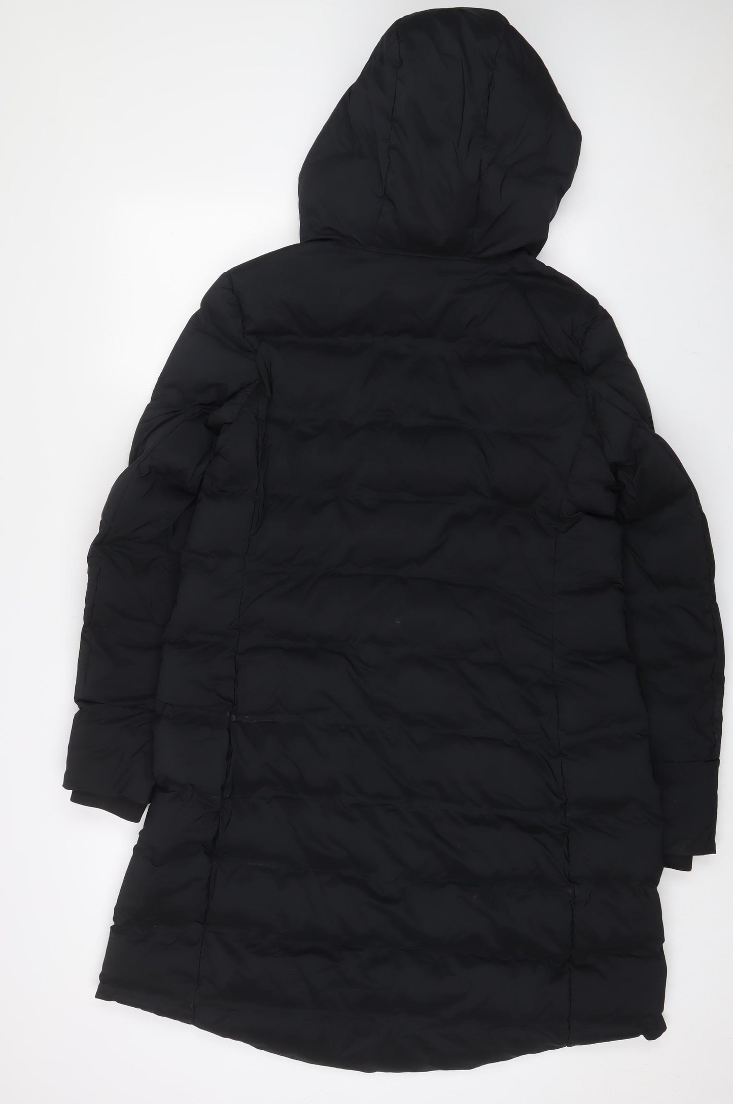 GOODMOVE Womens Black Quilted Coat Size 14 Zip