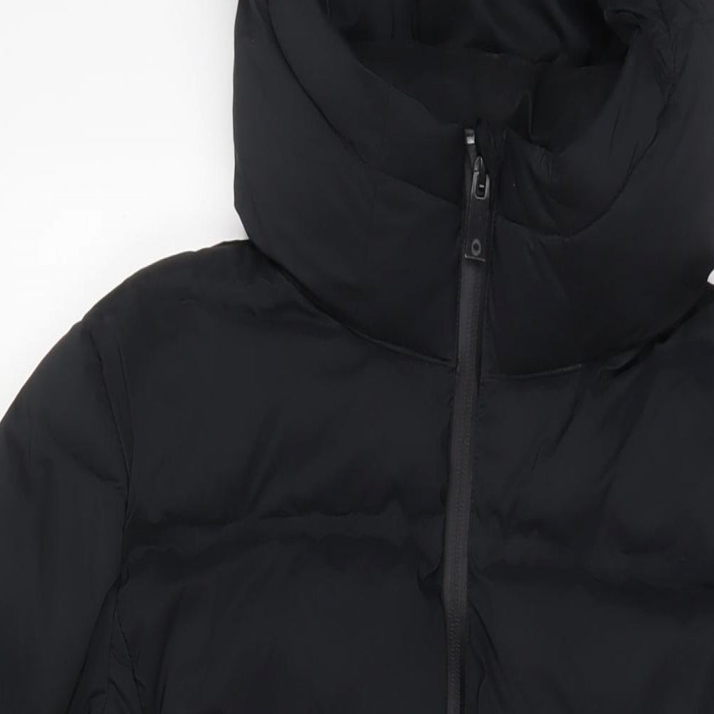 GOODMOVE Womens Black Quilted Coat Size 14 Zip