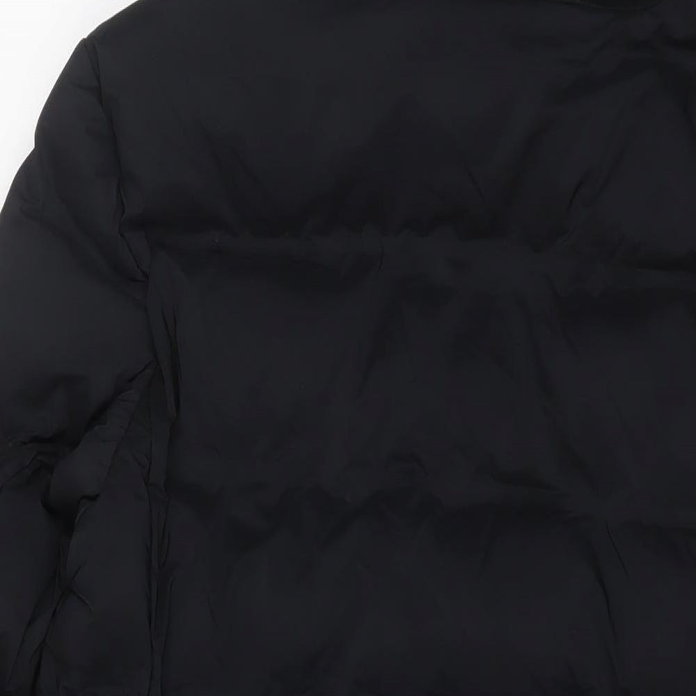 GOODMOVE Womens Black Quilted Coat Size 14 Zip