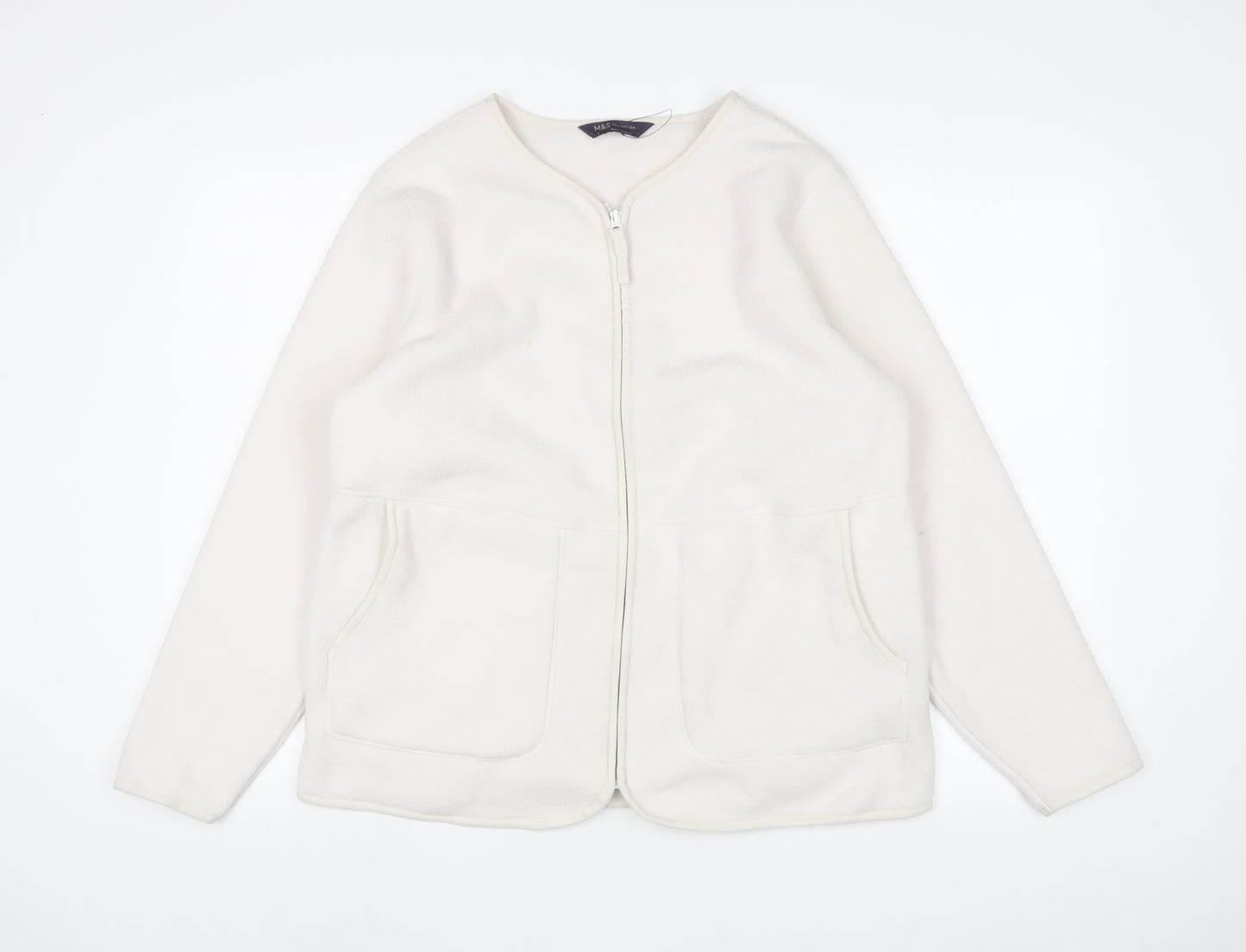 Marks and Spencer Womens White Jacket Size M Zip