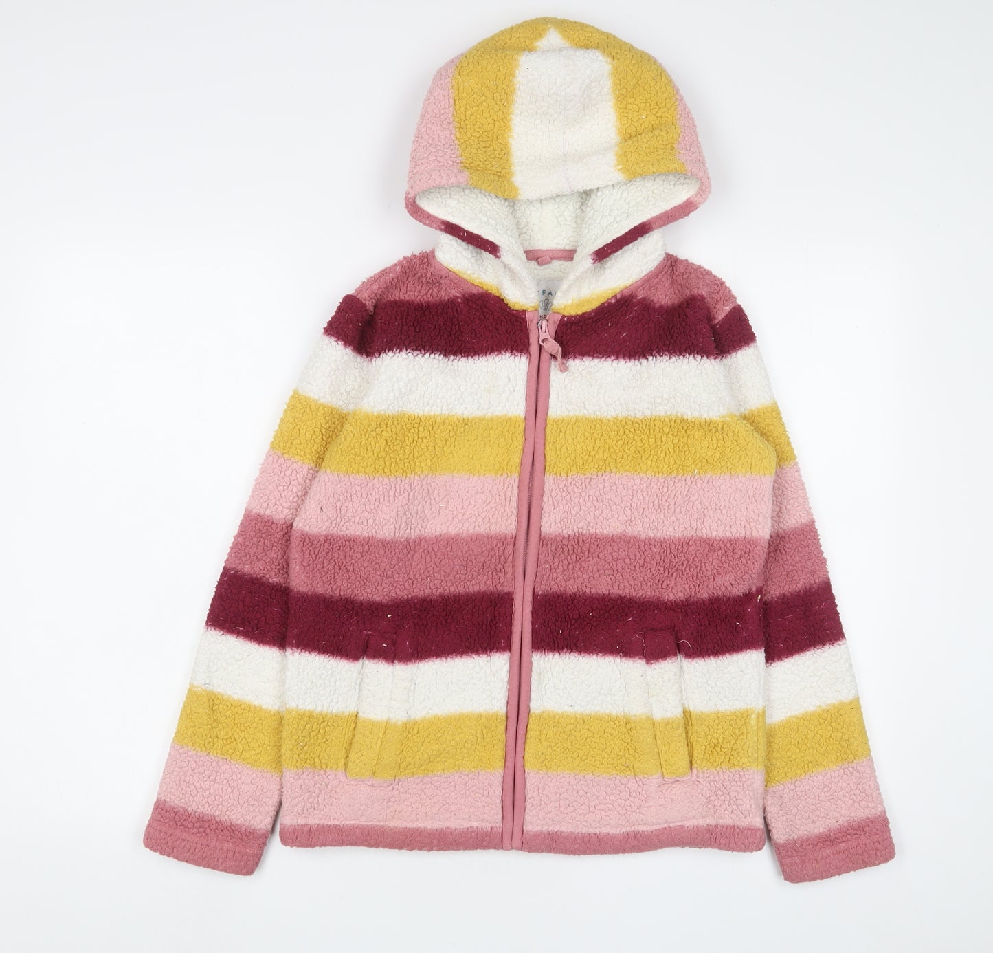 Fat Face Girls Multicoloured Striped Jacket Size 12-13 Years Zip