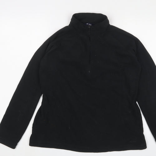 Peter Storm Womens Black Polyester Pullover Sweatshirt Size 16 Zip