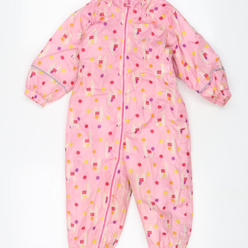 Regatta Girls Pink Geometric Jacket Snowsuit Size 18-24 Months Zip