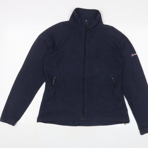 Berghaus Womens Blue Jacket Size 12 Zip - Logo, Embroidered