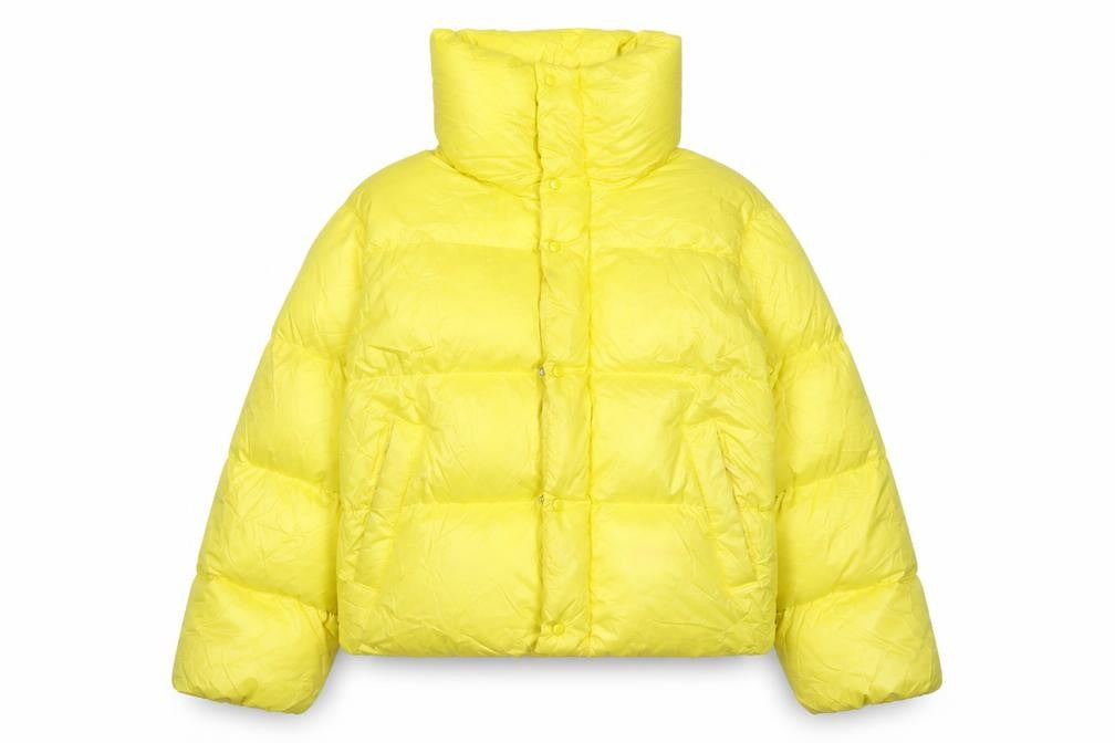 Front view of Next women’s yellow parka coat, size UK 10, zip