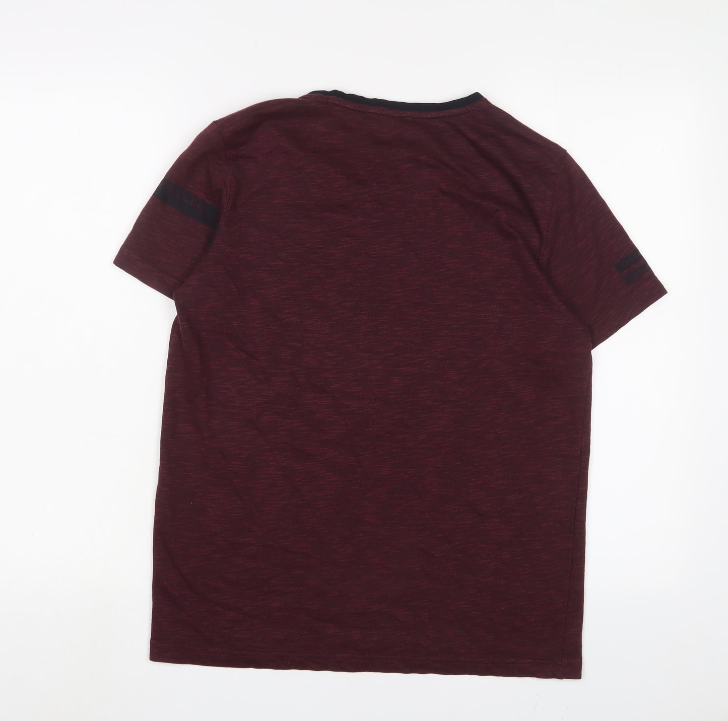 Maraton Mens Red Polyester Basic T-Shirt Size S Crew Neck Pullover
