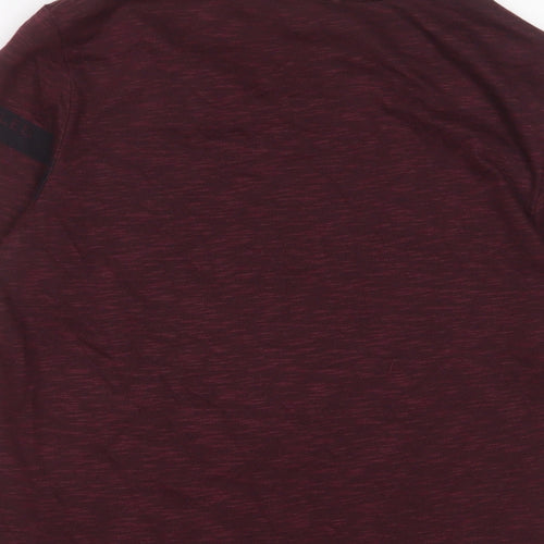 Maraton Mens Red Polyester Basic T-Shirt Size S Crew Neck Pullover