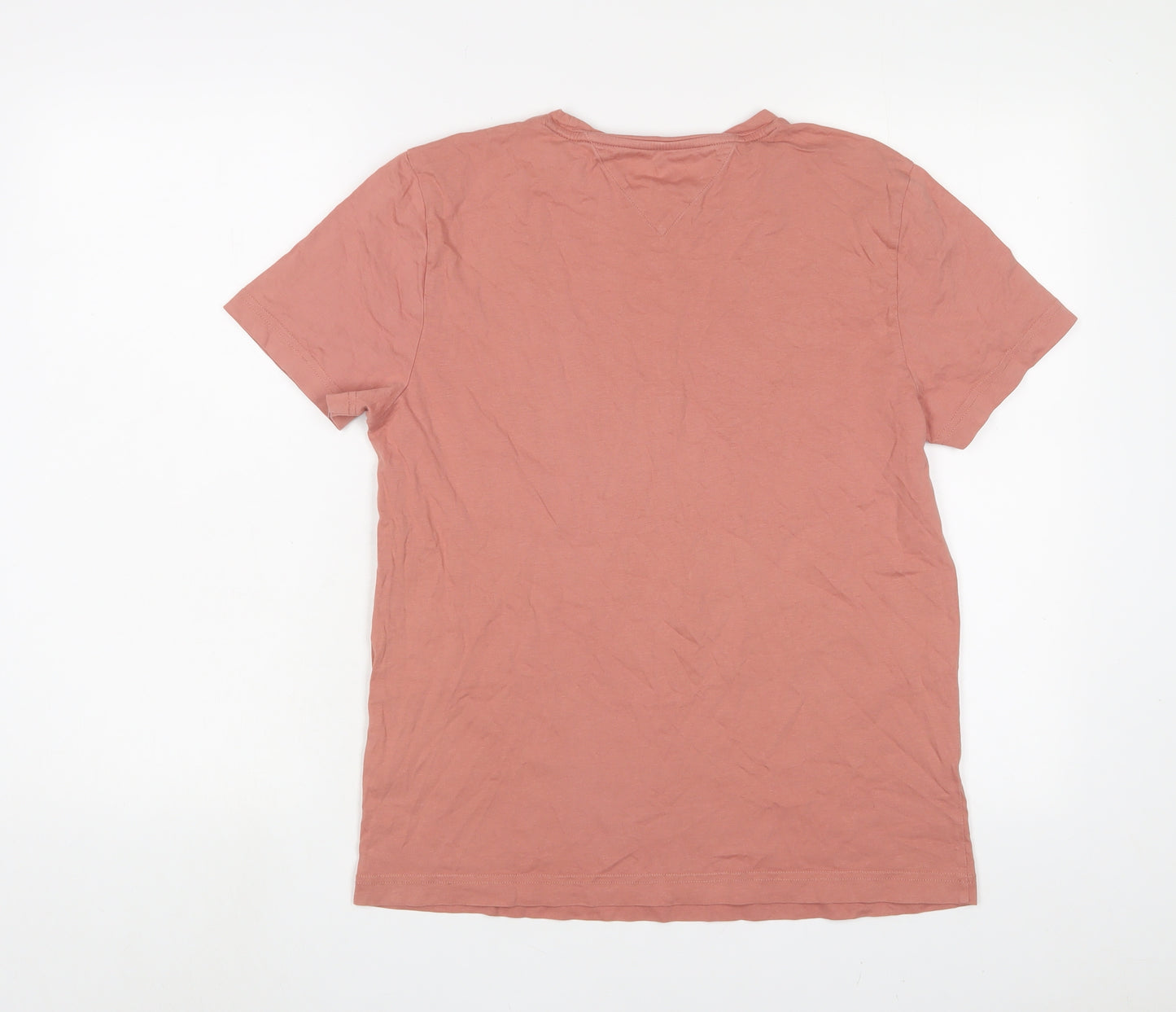 Tommy Hilfiger Womens Pink Cotton Basic T-Shirt Size M Crew Neck - Logo, Embroidered