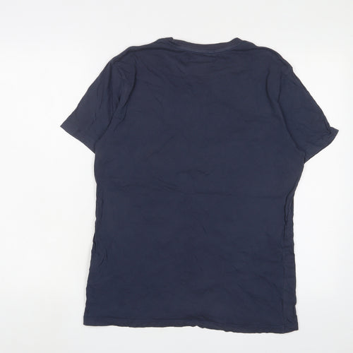 Levi's Mens Blue Cotton T-Shirt Size M Crew Neck - Logo