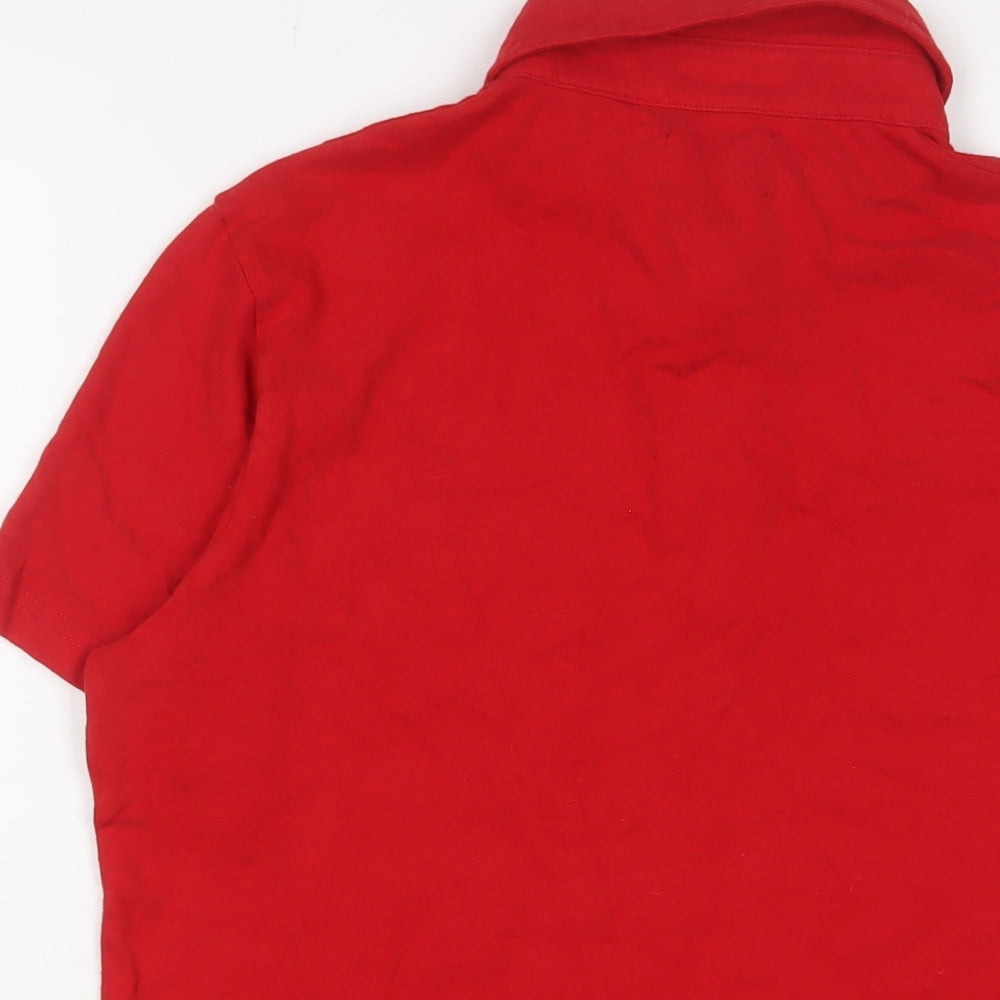 Superdry Mens Red Cotton Polo Size M Collared Button