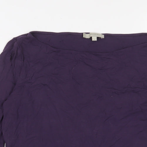 Hobbs Womens Purple Viscose Basic T-Shirt Size M Boat Neck