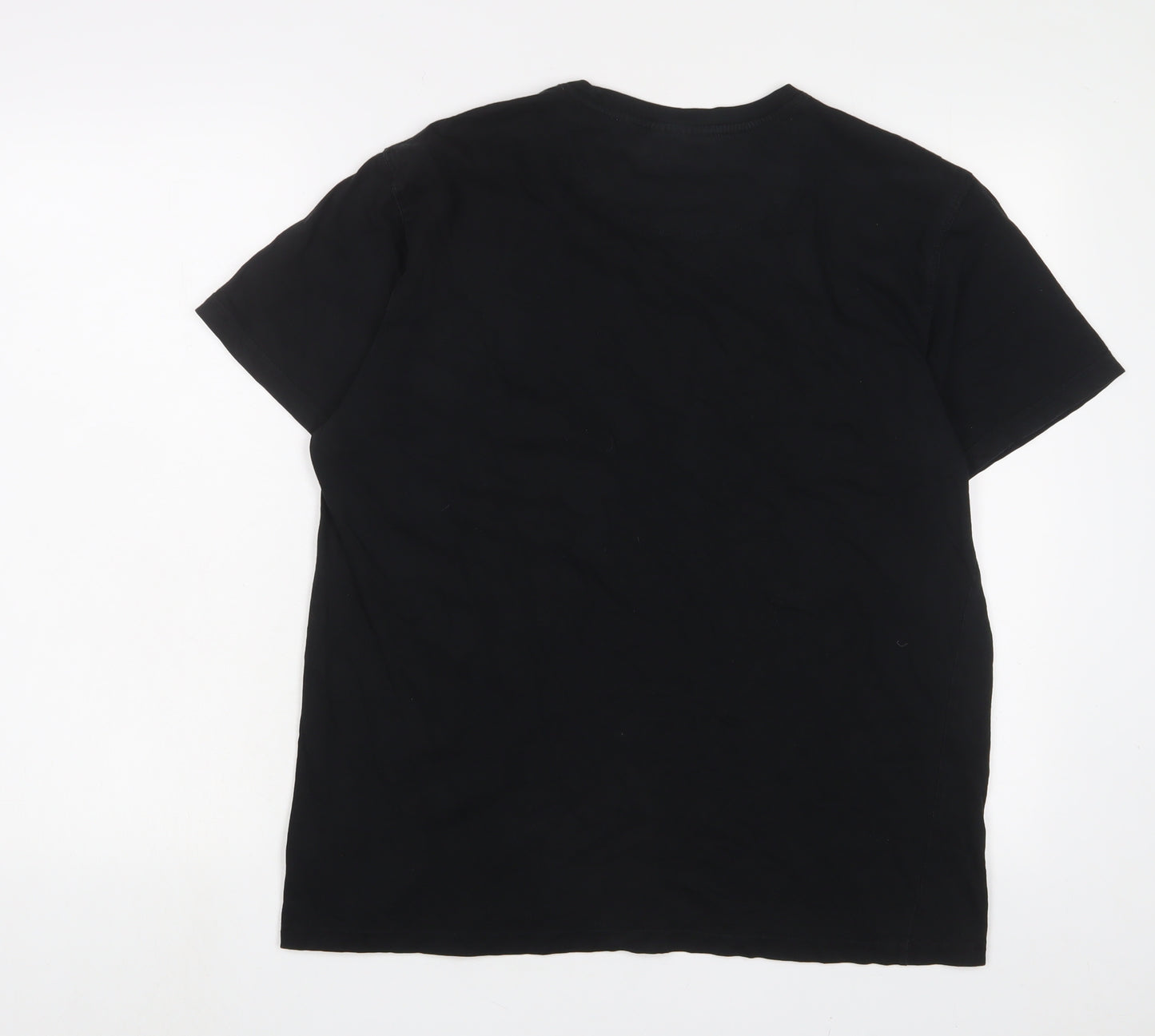 Pierre Cardin Mens Black Cotton T-Shirt Size XL Crew Neck - Logo